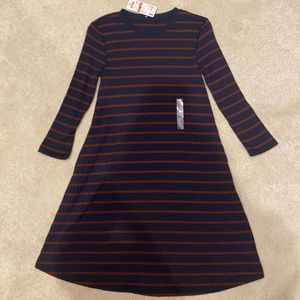 Uniqlo women ribbed striped dress with 3/4 sleeve length